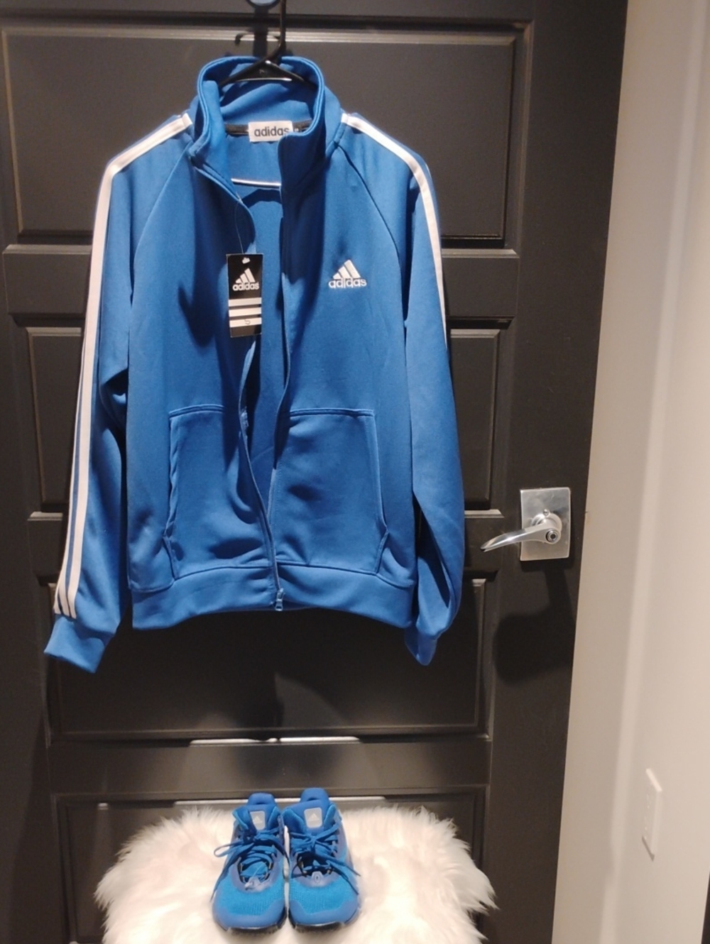 adidas Blue  Track Jacket &Matching Sneaker Combo💙